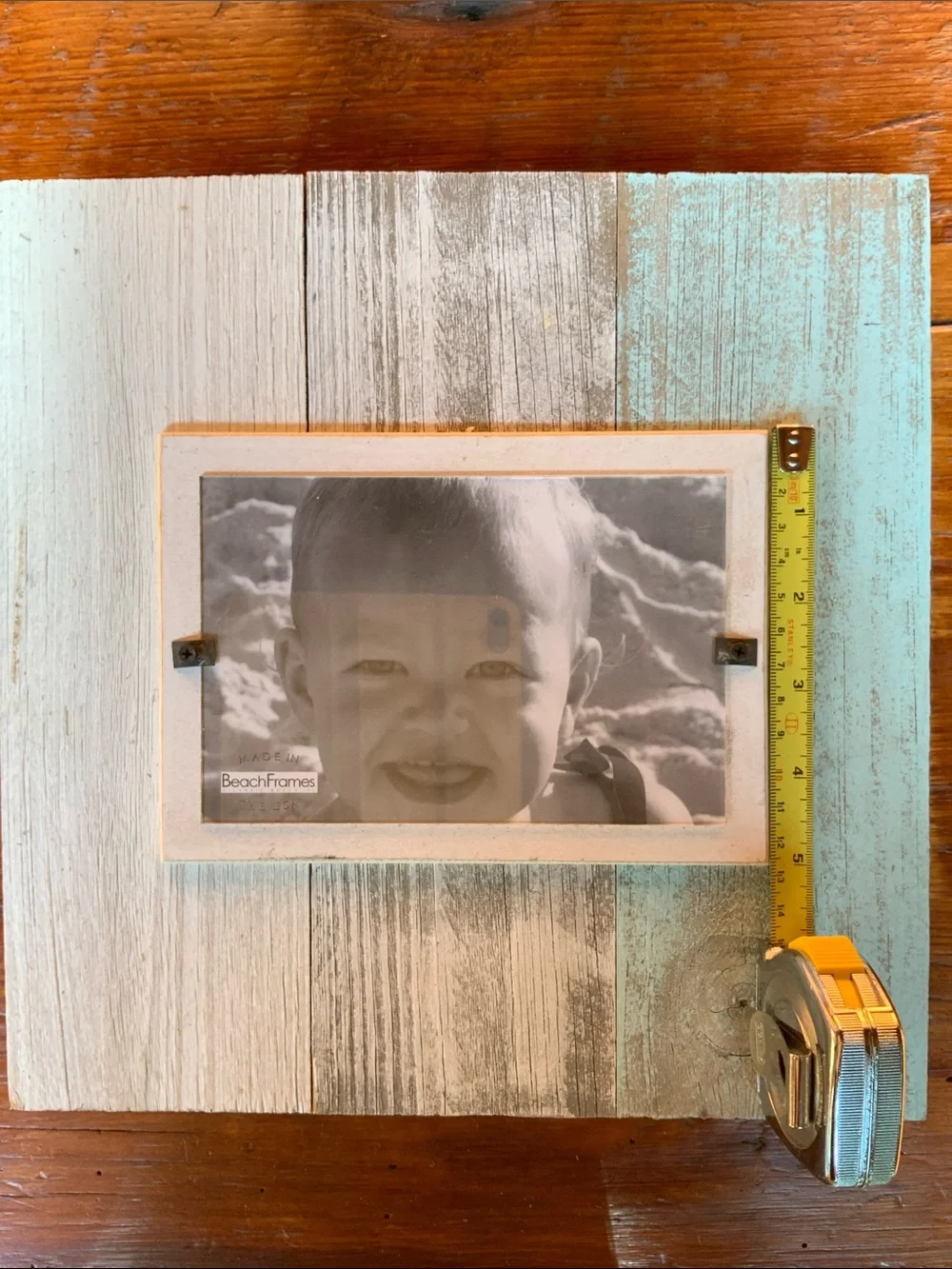 🌱 New Beach Frames Rustic White & Aqua Wood Picture Frame